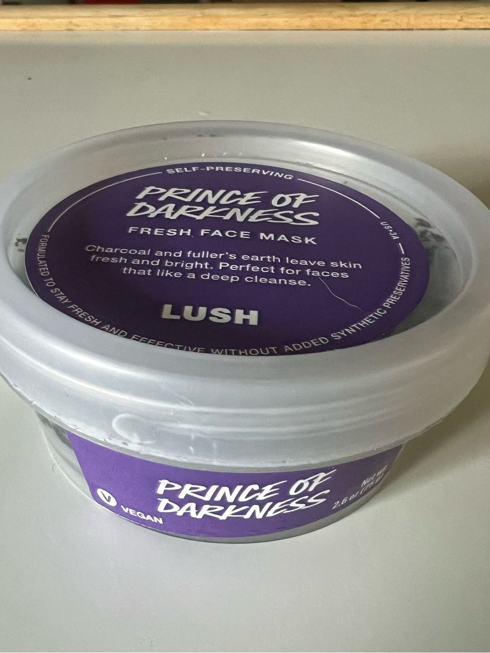 1 LEFT! LUSH Prince of Darkness Fresh Face Mask 2.6 oz